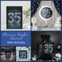 Glamorous Sapphire Diamond 35th Birthday Party