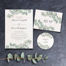 Boho Eucalyptus Green & Orange Wedding Collection