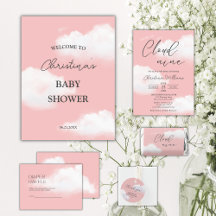 We're on Cloud 9 Pink Girl Baby Shower Collection