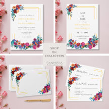 Watercolor Mexican Fiesta Flower Wedding Suite