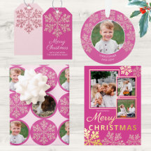 Berry Bling Pink Snowflake Christmas Holiday