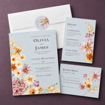 Modern Dusty Blue Garden Floral Wedding Collection