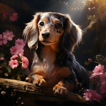 Dachshund Amongst The Blooms