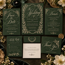 Vintage Dark Moody Ornate Floral Wedding Suite