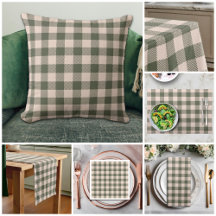 Green Buffalo Plaid Farmhouse Fall Autumn Decor