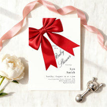 Elegant Pink Coquette Bow Baby Shower Girl 