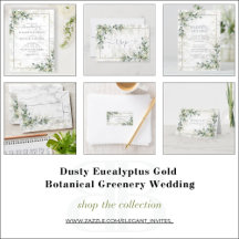 Dusty Eucalyptus Gold Botanical Greenery Wedding