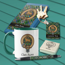 Clan Scott Green Tartan and Crest Collection