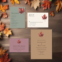 Simple Minimal Fall Leaf Wedding Collection