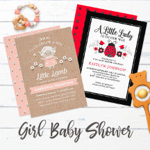 Cute Adorable Baby Girl Shower Invitations