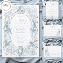 Elegant Blue Chinoiserie Nature & Birds Wedding