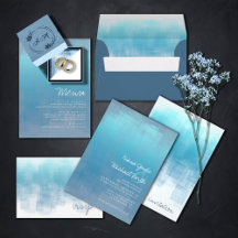 Watercolor Reflections Wedding Dusty Blue