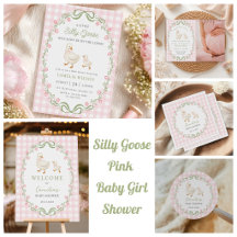 Silly Goose Pink Floral Baby Shower