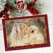 Elegant Christmas Photo Foil Holiday Cards