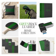 Black & Green Faux leather