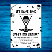 Ice-Hockey Black White Birthday Party Accessories