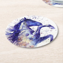 Artistic Horse Watercolor Splatters Painting