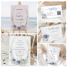 Ethereal Soft Blue and Neutral Beach Wedding