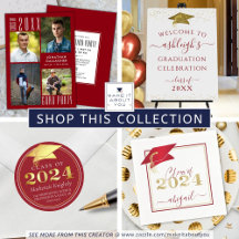 Red Graduation Stationery and Party Supplies