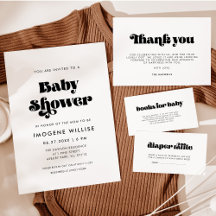 Vintage Retro Script Baby Shower