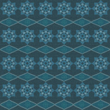 Turquoise Leafy floral Octagon and Diagonal 