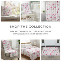 Pink Wildflower Pattern Home Decor