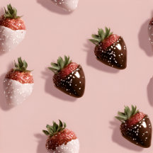 Personalized Cute Pink Chocolate-dipped Strawberry