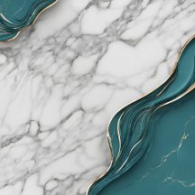 Elegant Teal Gold Marble 