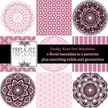 Dusky Rose Dot Mandalas & Coordinating Patterns