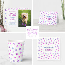 Cute Custom Pet Birthday Party Supplies