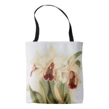 Vintage floral art tote bag