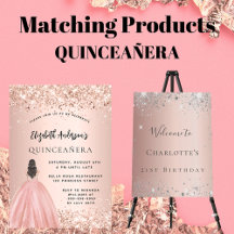 Quinceañera - rose gold blush glitter