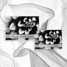 Black and White Dahlia Wedding Stationery