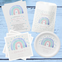 Soft Watercolor Rainbow with Faux Glitter