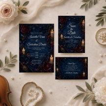 Moody Gothic Candlelit Wedding
