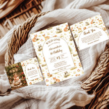 Woodland Animals Wild One Birthday