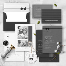 Tailored Black and White Two Grooms Wedding