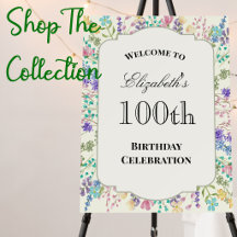 Colorful Watercolor Flowers 100th Birthday