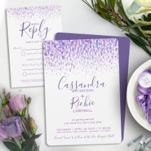 Purple mauve dab watercolor wedding