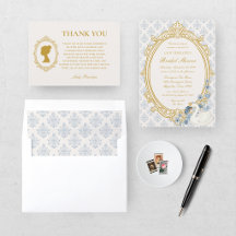 Elegant Regency Era Blue and Gold Bridal Shower 
