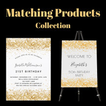 Birthday - white and gold