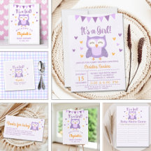 Adorable Owl Baby Shower Girl – It's a Girl'