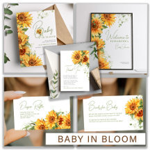 Baby in bloom elegant sunflower baby shower