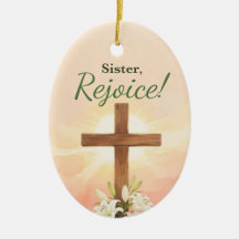 Christian Easter Gifts for Nun Rejoice Cross and L
