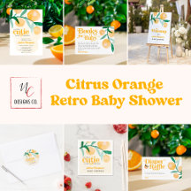 Citrus Orange Retro Baby Shower