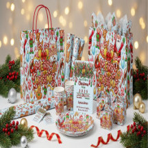 Vintage Retro Red Candy Cane Wonderland Christmas