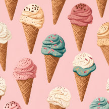 Retro Pink Ice Cream Cone Collection