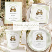 Sage Green Gingham Farmers Market Bridal Suite