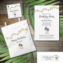 Tropical Palm Trees Elegant Birthday Party