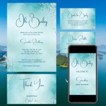 Aqua Blue Oh Baby Shower